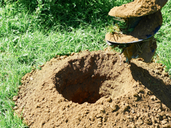 erdbohrer mit hydraulischen zylinderarm für traktoren mod l 50h