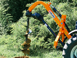 erdbohrer mit hydraulischen zylinderarm für traktoren mod l 50h