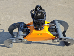 holzzange holzgreifer mit rotator für kräne und mini bagger 5 bis 10t mod dk 18 gr 100f