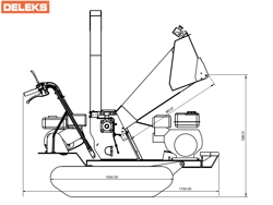 benzin häcksler schredder mit motor mod dk 1000t