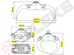 log grapple for mini diggers forest crane or manur loading dk11 c