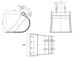 bucket for miniexcavator bhb 900
