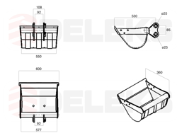 tilt bucket for m100 miniexcavator 600