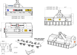 flail mower 140cm mulcher shredder with hammers leopard 140