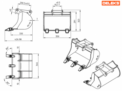 bucket for miniexcavator bhb 350 s30